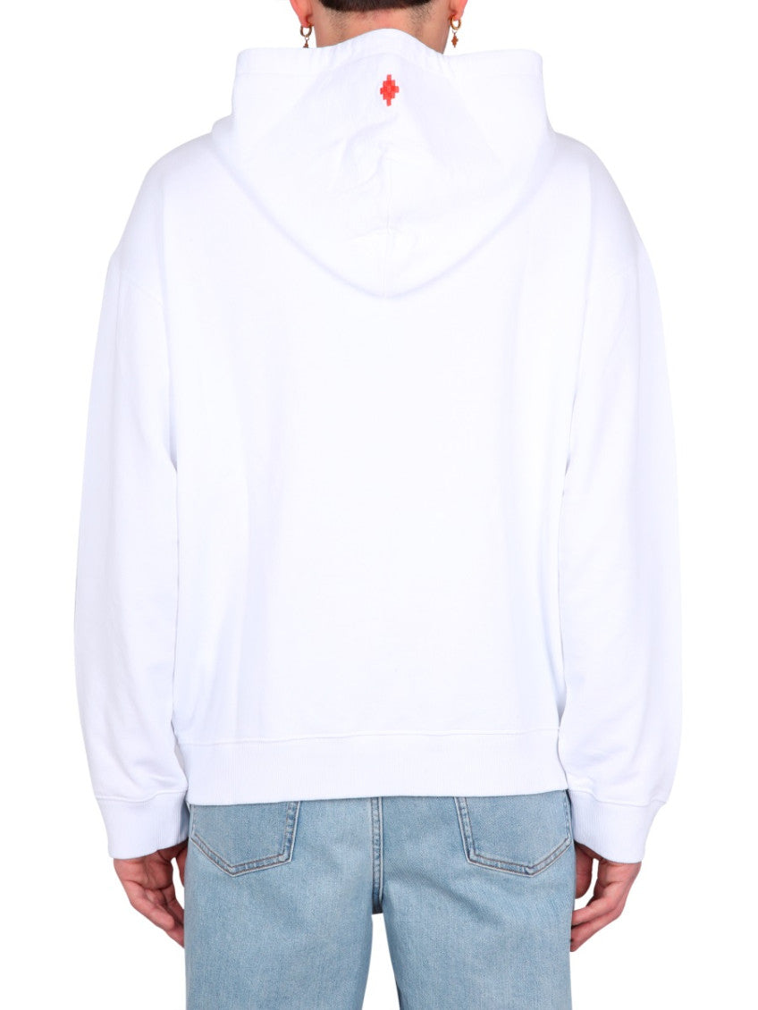 White Relaxed Graphic Hoodie 3