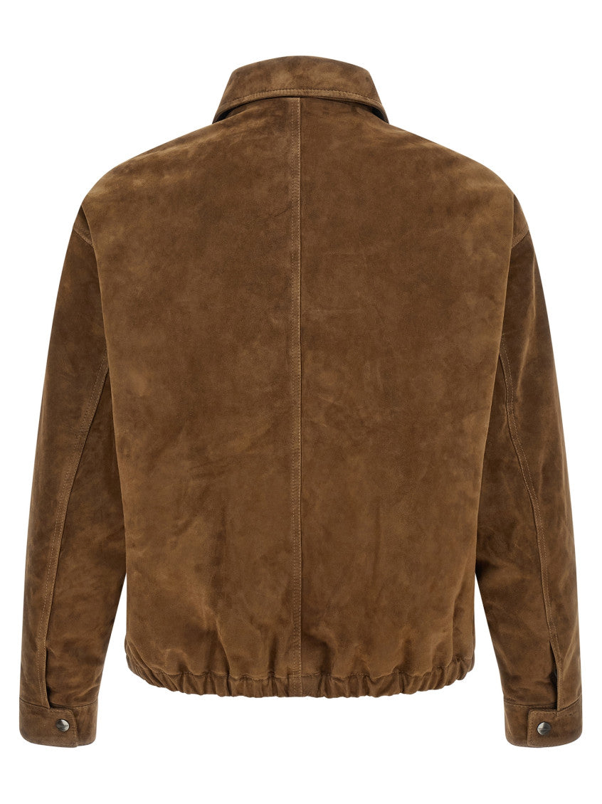 Brown Solid Shirt Collar Jacket 2