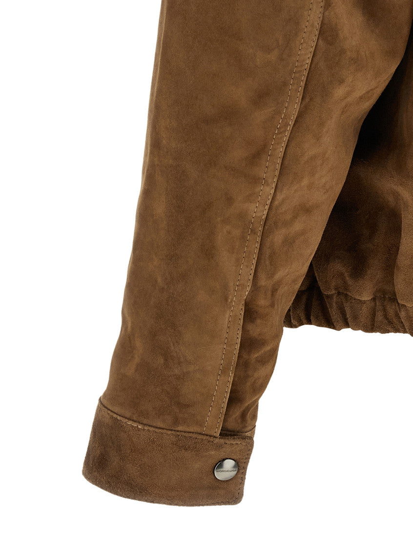 Brown Solid Shirt Collar Jacket 4