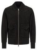 Black Solid Shirt Collar Jacket 1
