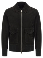Black Solid Shirt Collar Jacket 1