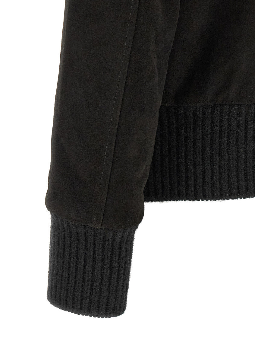 Black Solid Shirt Collar Jacket 4