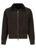 Brown Solid Shirt Collar Jacket 1