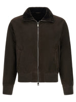 Brown Solid Shirt Collar Jacket 1
