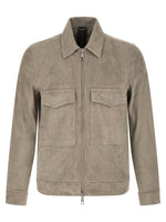 Grey Solid Shirt Collar Jacket 1