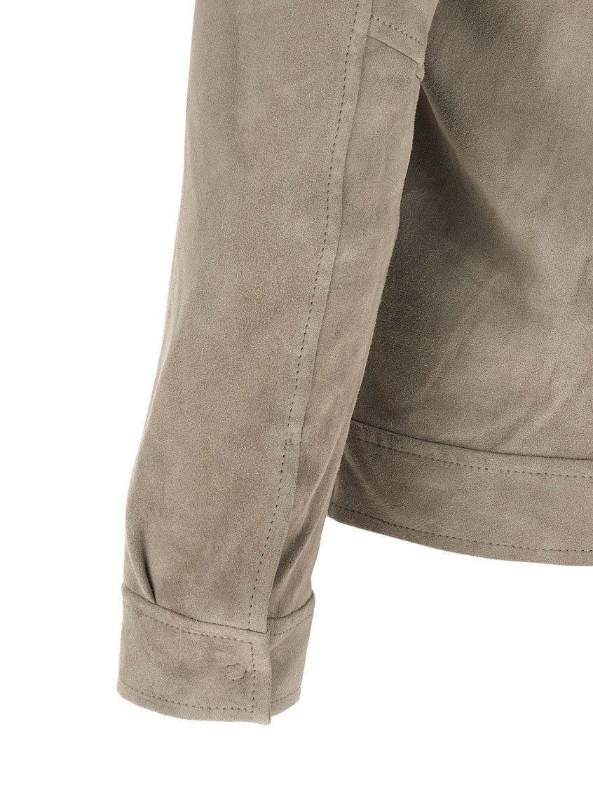 Grey Solid Shirt Collar Jacket 4