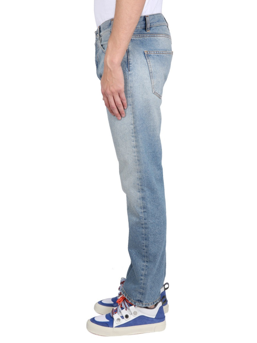 Blue Slim Mid Rise Jeans 4