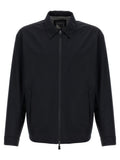 Black Solid Shirt Collar Jacket 1