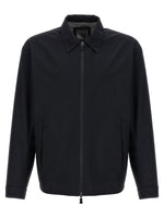 Black Solid Shirt Collar Jacket 1