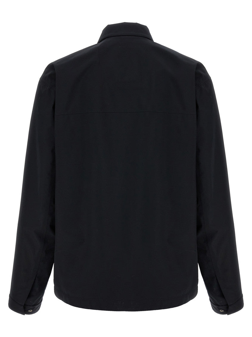 Black Solid Shirt Collar Jacket 2