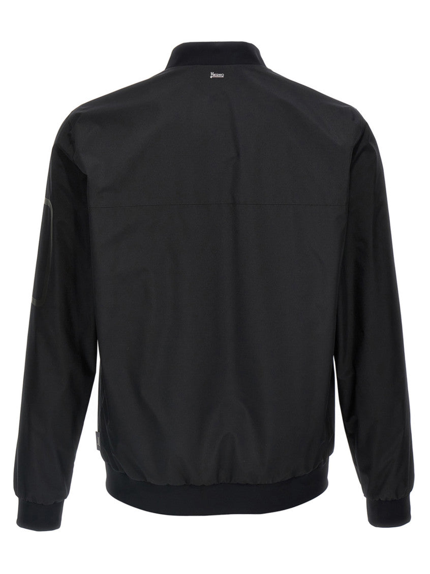Black Solid Polyester Jacket 2