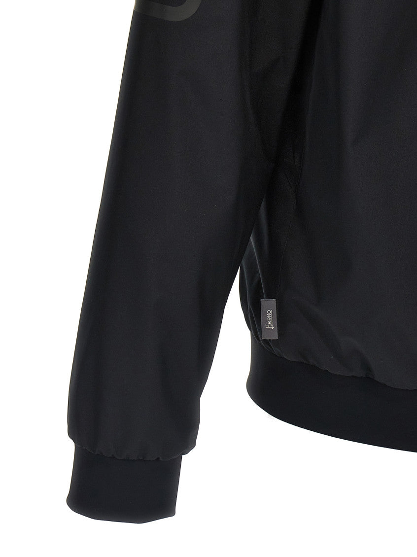 Black Solid Polyester Jacket 4