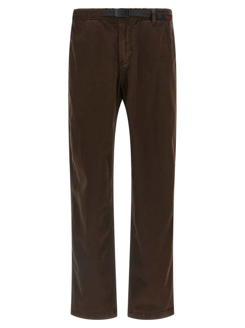 Brown Relaxed Flat Front Pants 1