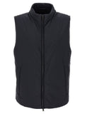 Black Solid Sleeveless Jacket 1