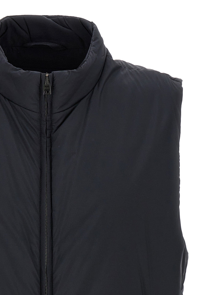 Black Solid Sleeveless Jacket 3