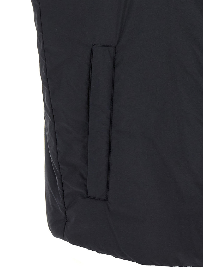 Black Solid Sleeveless Jacket 4