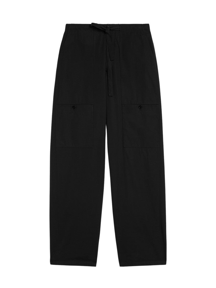 Black Drawstring Cargo Trousers 1