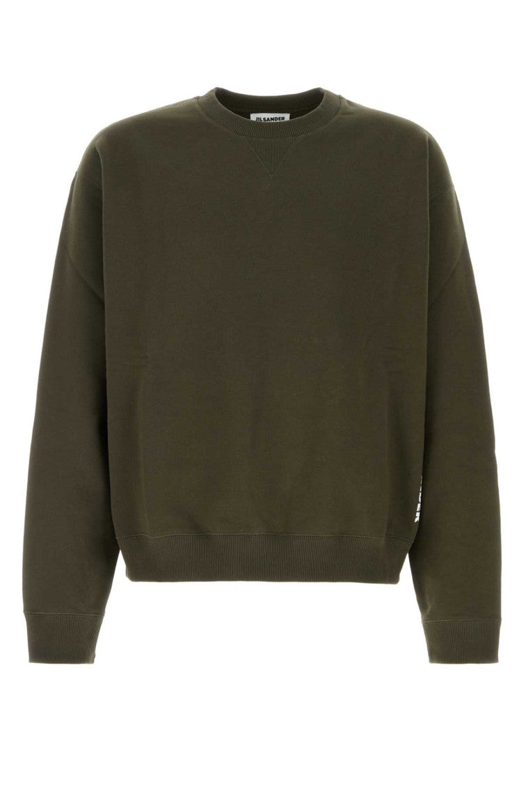 Olive Crew Neck Sweatshirt 1
