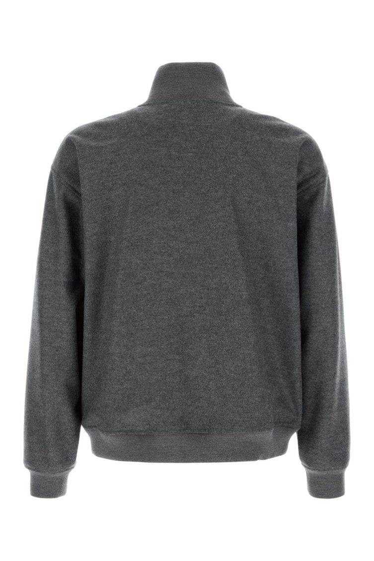 Grey Mock Collar Jacket 2