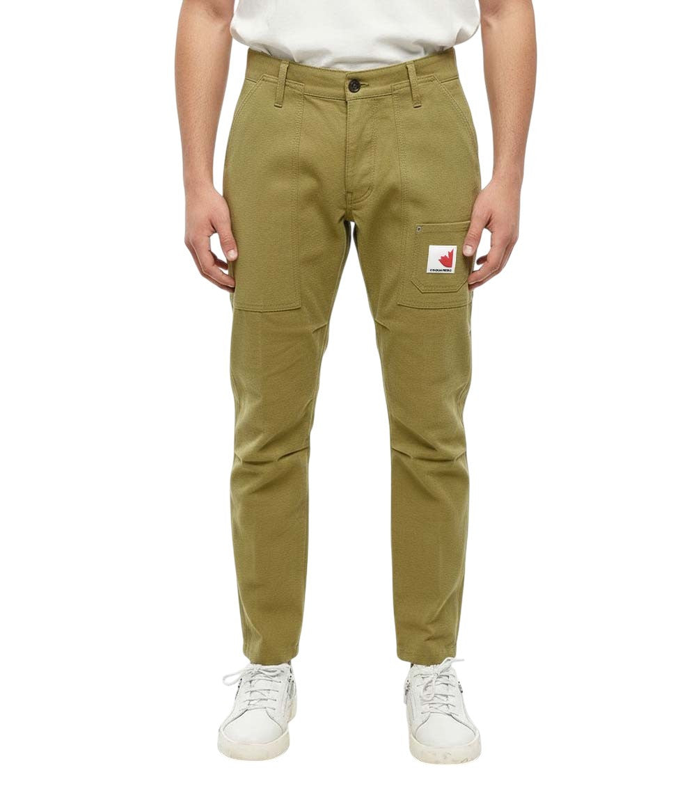 Green Flat Front Trousers 1