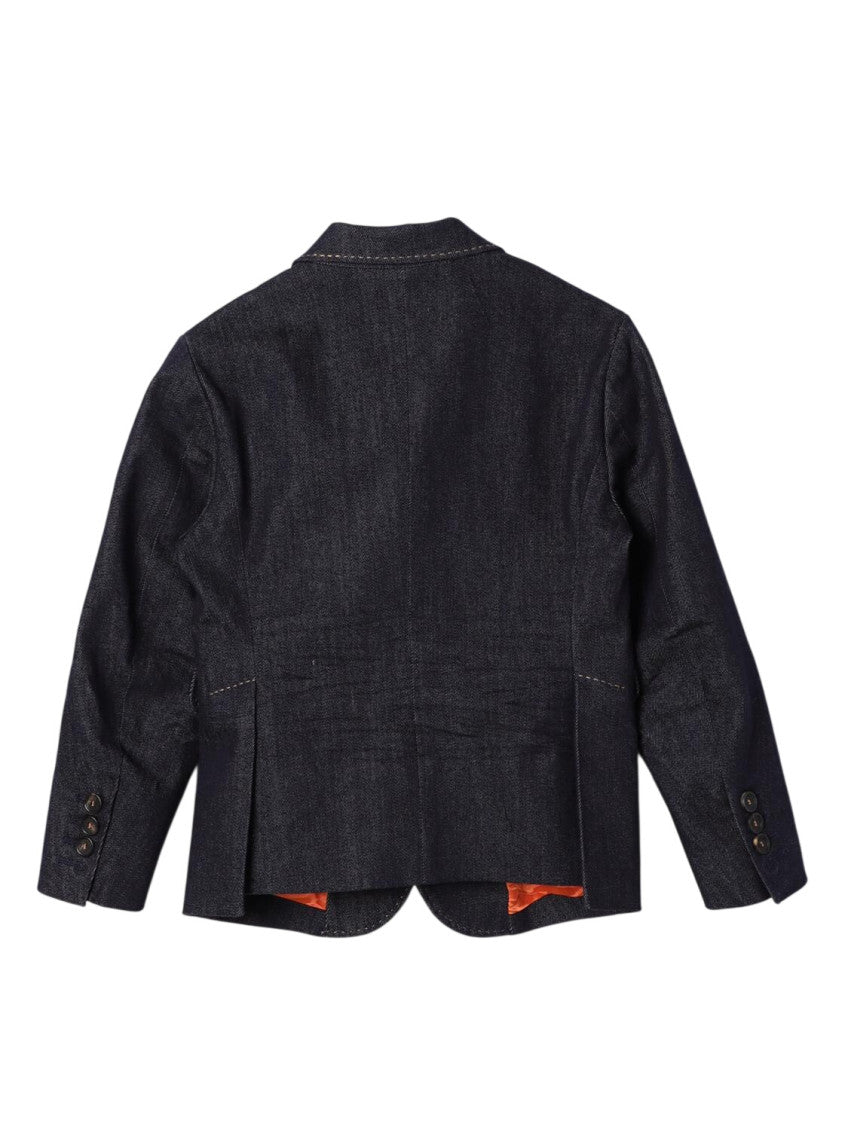 Boys Dark Blue Solid Blazer 2