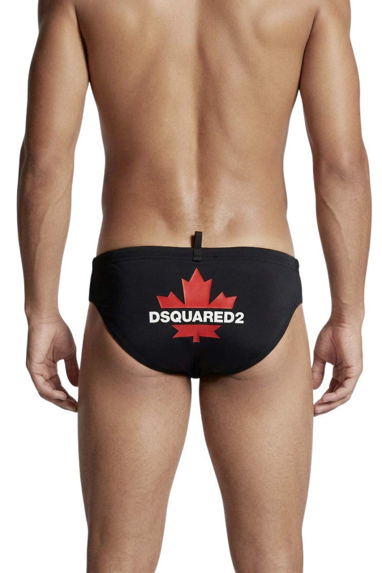 Black Solid Swim Brief 2