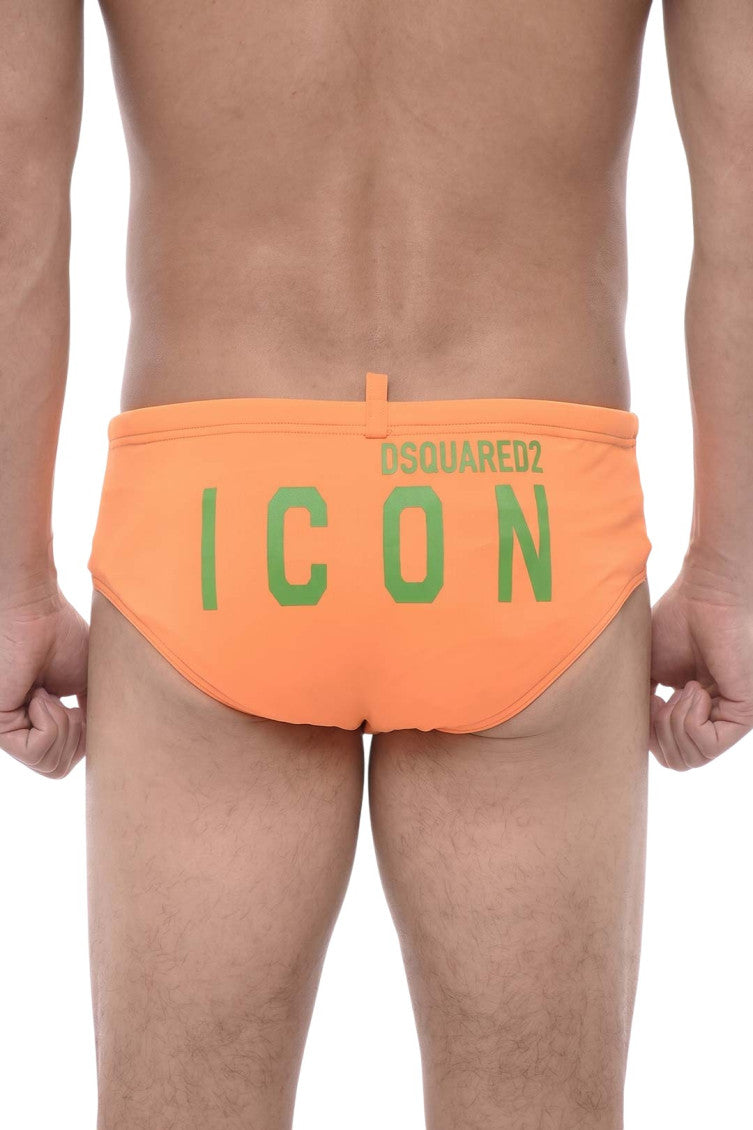 Orange Solid Swim Brief 2