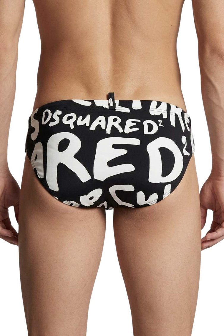 Black Logo Swim Brief 2