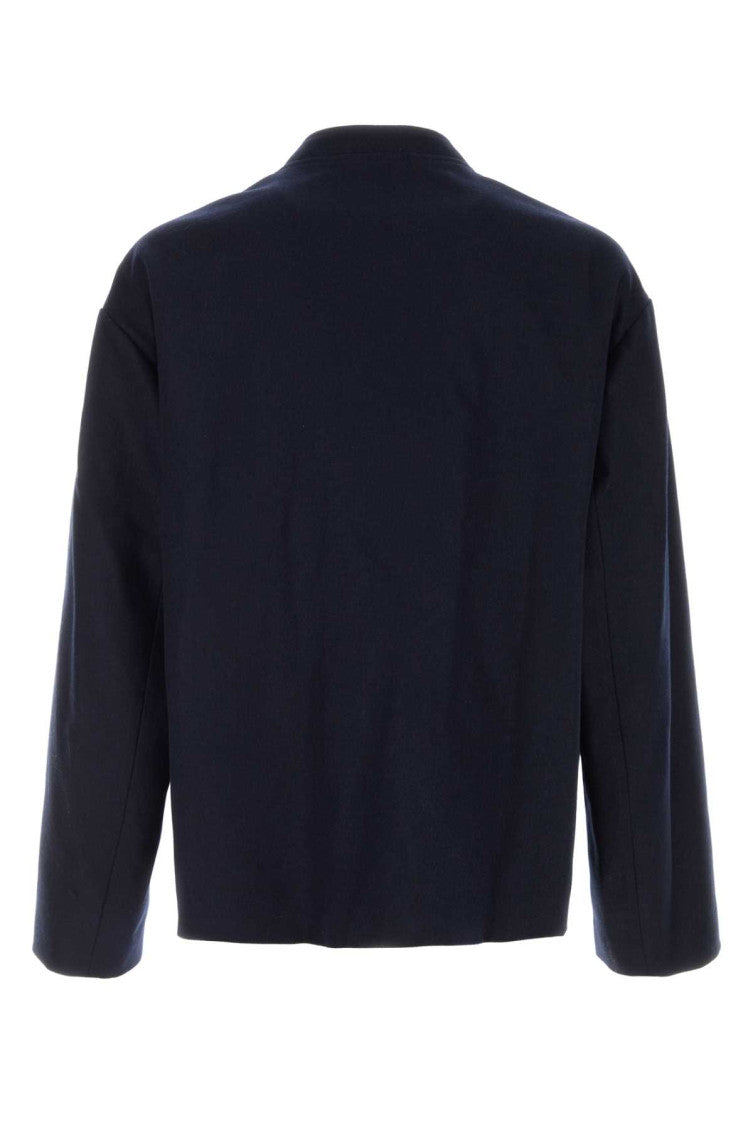 Navy Blue Mandarin Collar Jacket 2