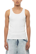 White Round Neck Tank Top 1