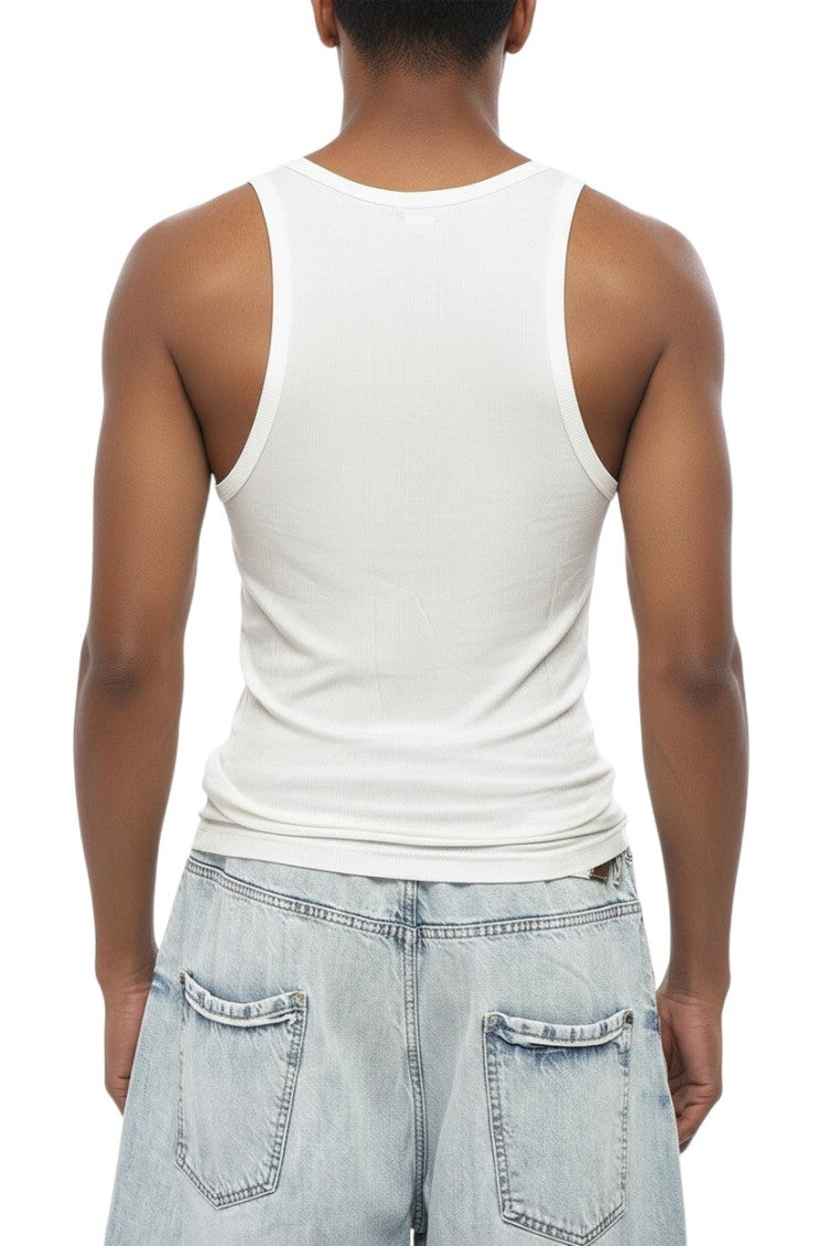 White Round Neck Tank Top 2