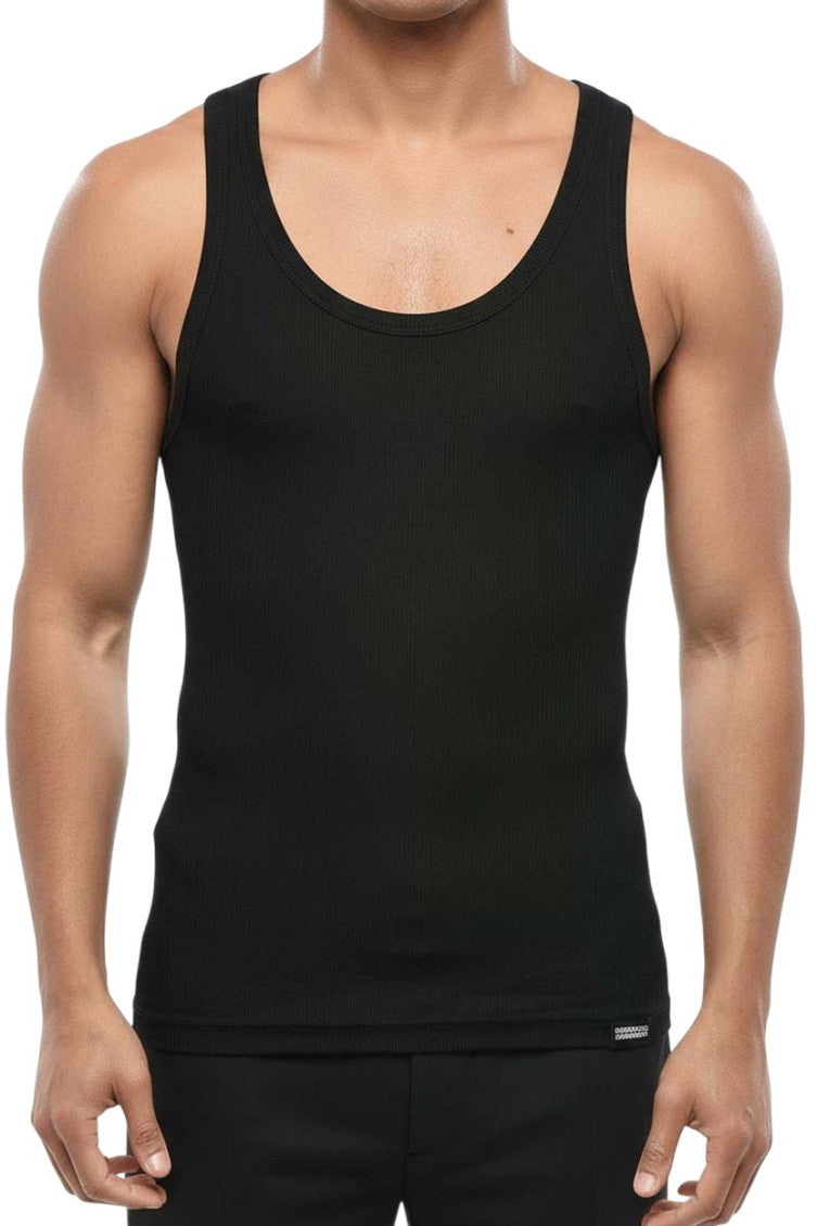 Black Round Neck Tank Top 1