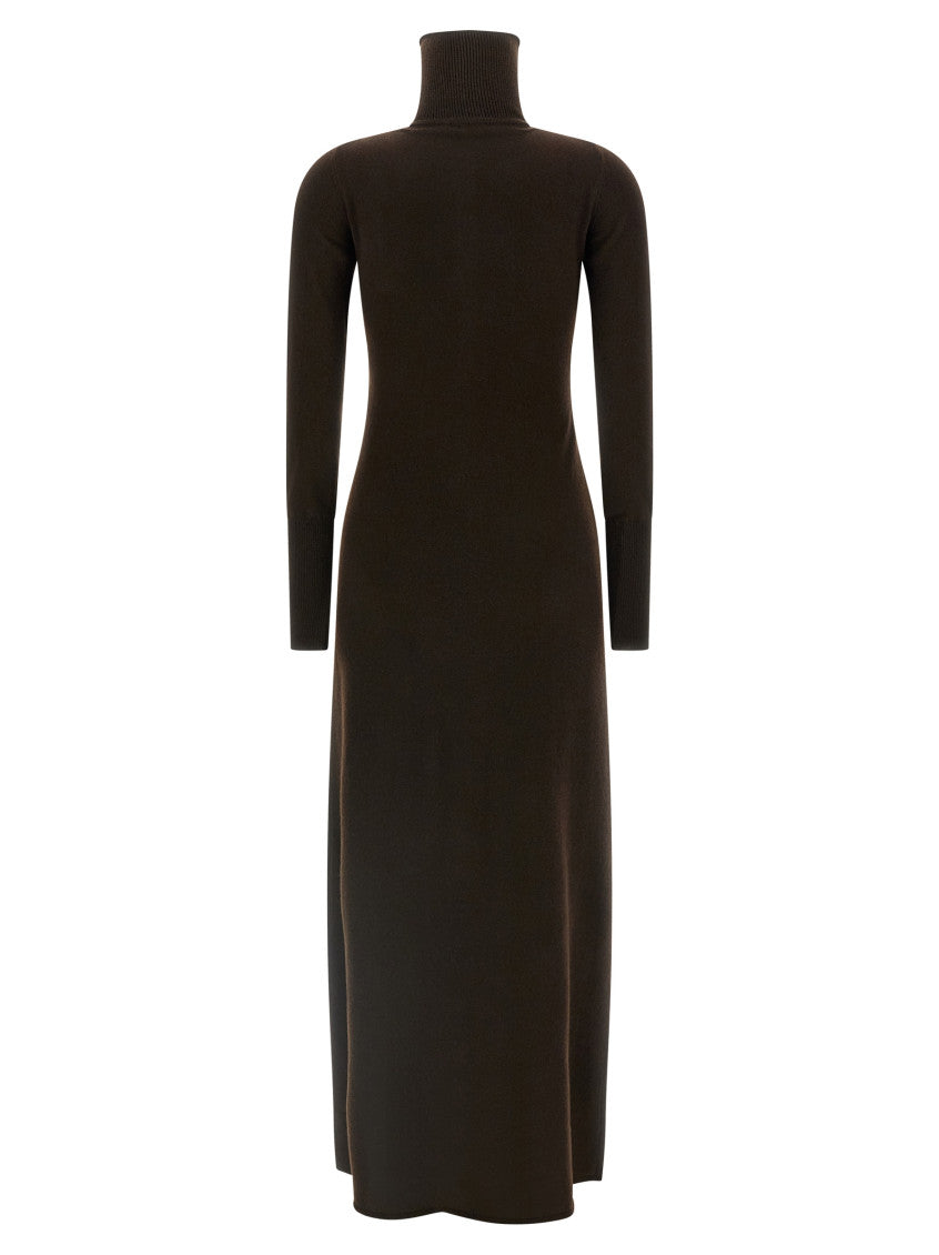 Brown High neck dress 2
