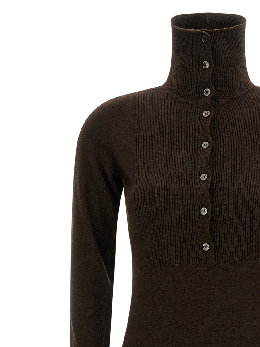 Brown High neck dress 3