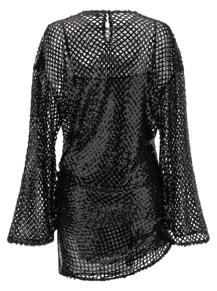Black Sequin mesh dress 2