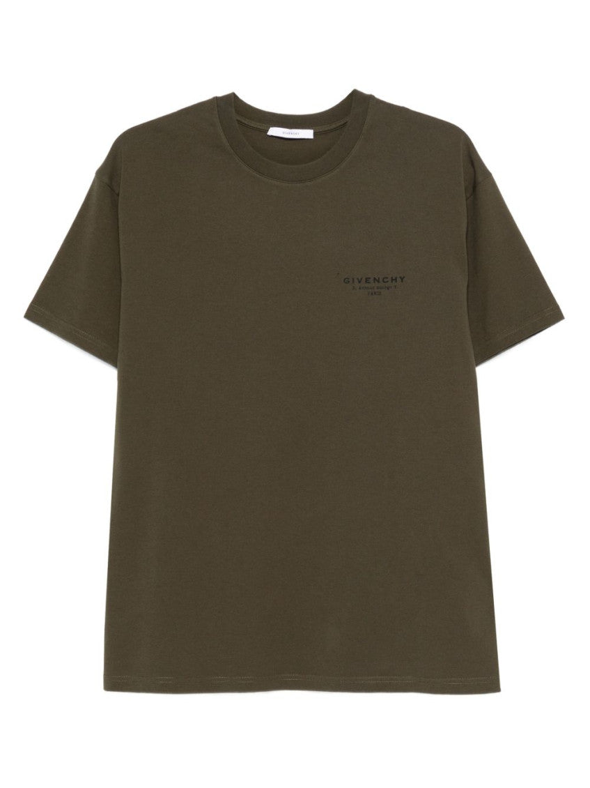 Khaki Crewneck Logo T-Shirt 1