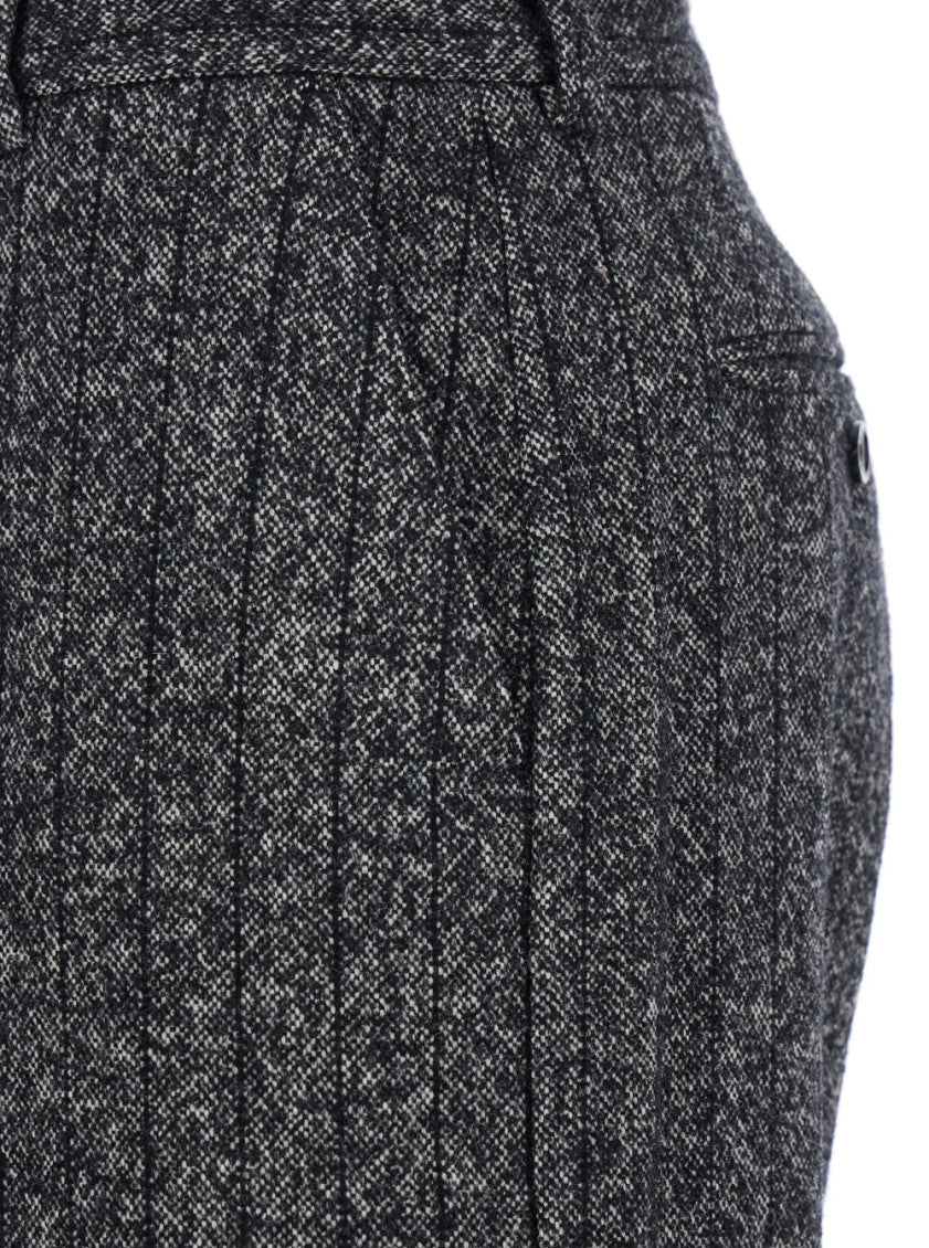 Grey Striped Wool Pants 3