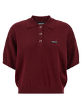 Maroon 'Slinky Knit' polo shirt 1