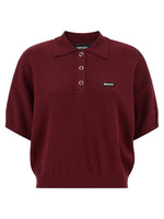 Maroon 'Slinky Knit' polo shirt 1