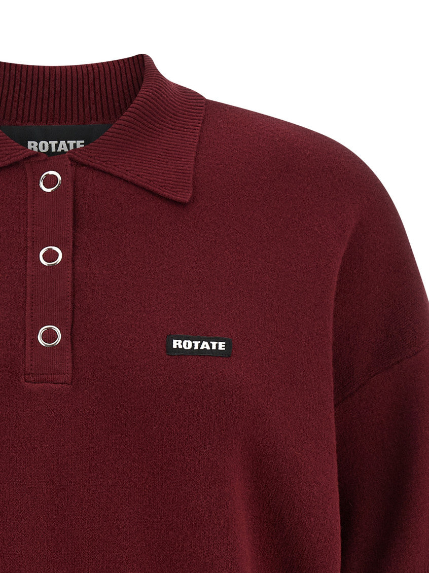 Maroon 'Slinky Knit' polo shirt 3