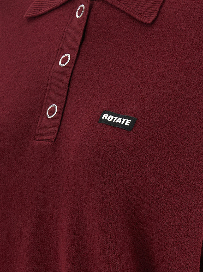Maroon 'Slinky Knit' polo shirt 4
