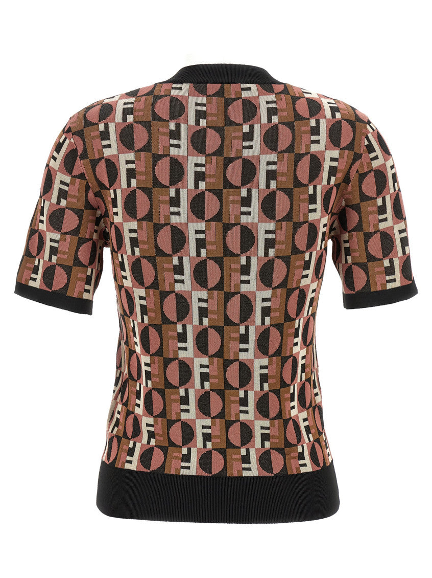 Pink 'Fendi Optical' sweater 2
