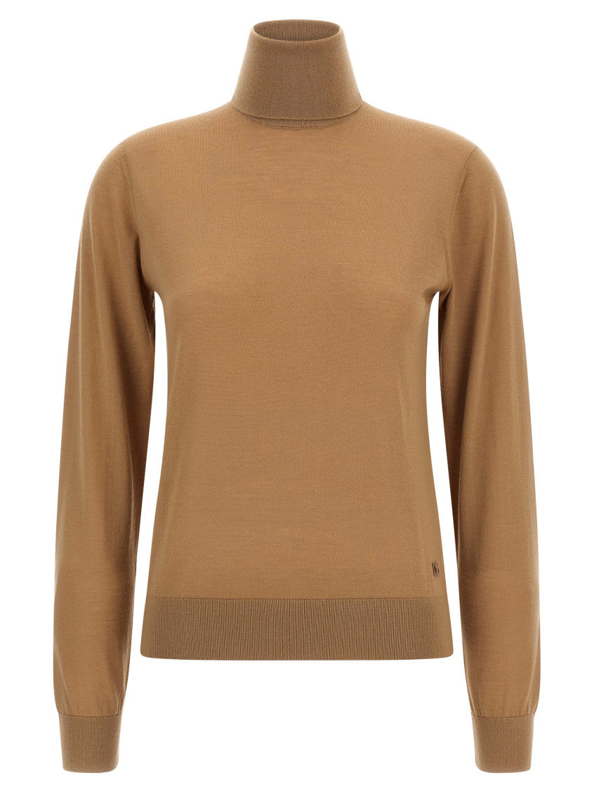 Beige Wool Turtleneck Sweater 1