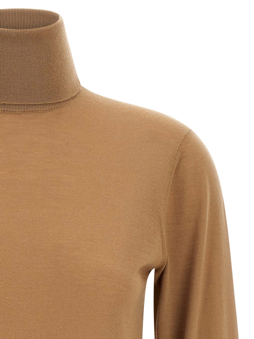 Beige Wool Turtleneck Sweater 3