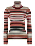 Pink Striped turtleneck sweater 1