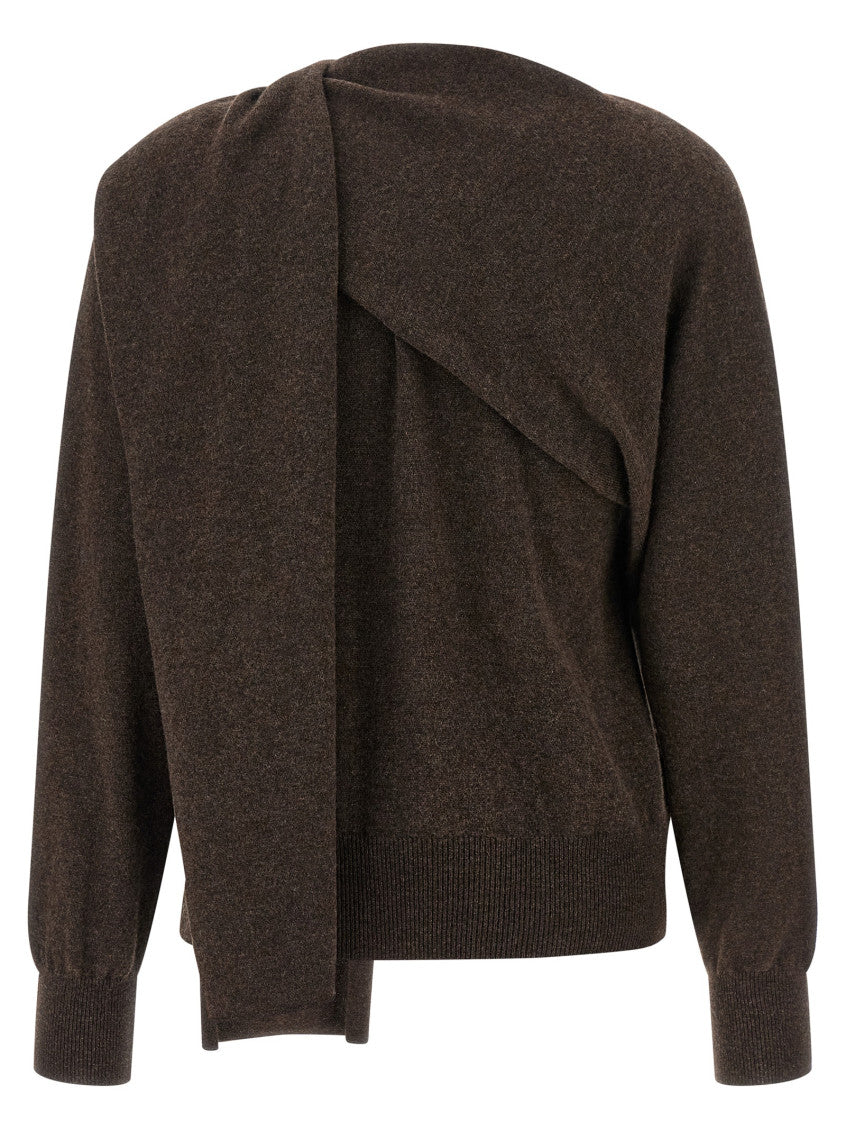 Brown Scarf cardigan 2
