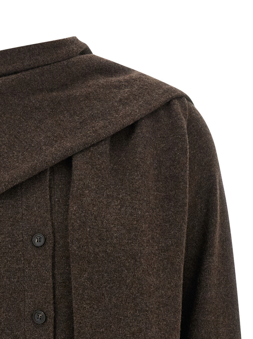 Brown Scarf cardigan 3