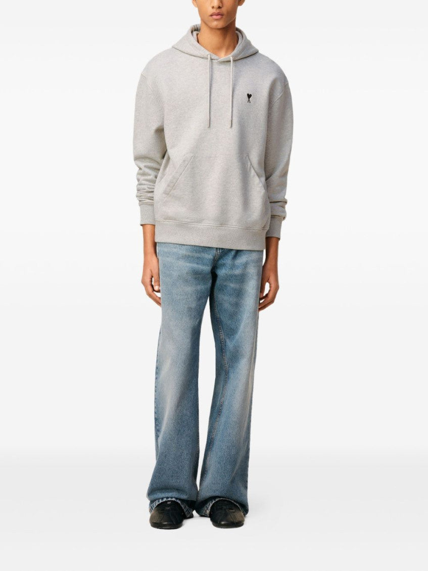 Grey Logo Print Hoodie 4