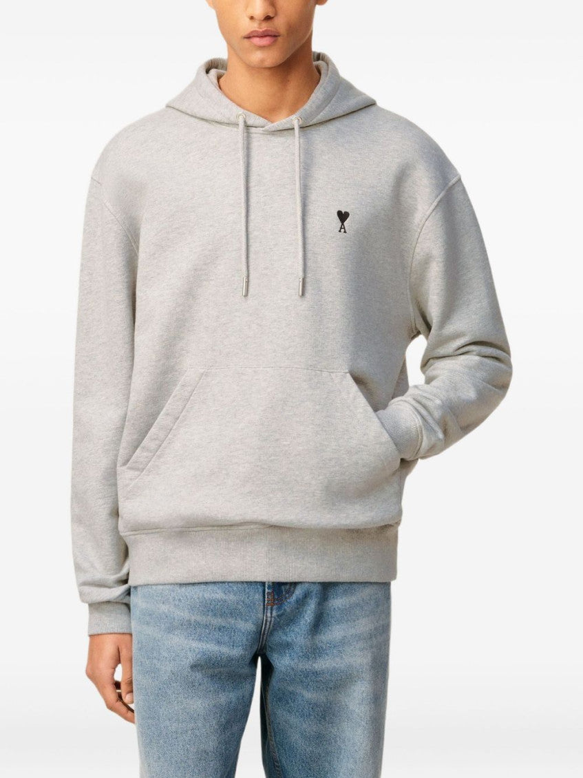 Grey Logo Print Hoodie 5