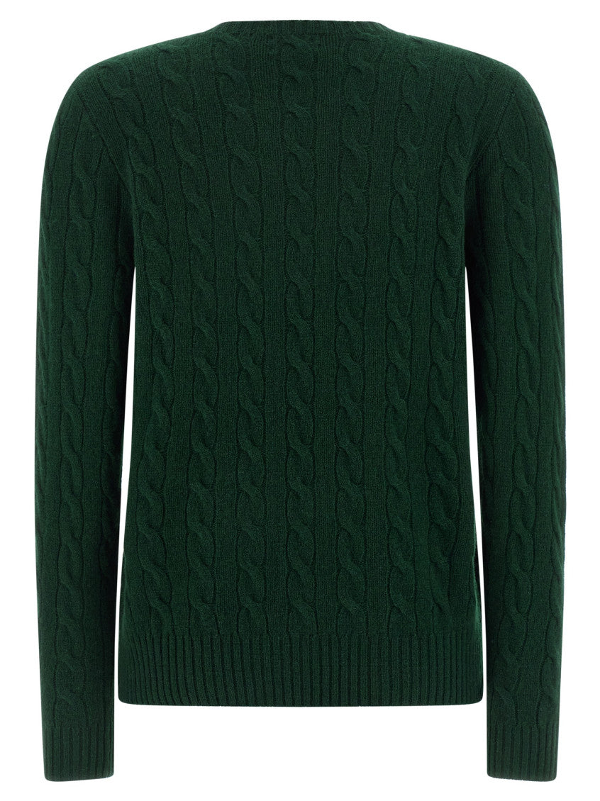 Bottle green wool blend sweater 2